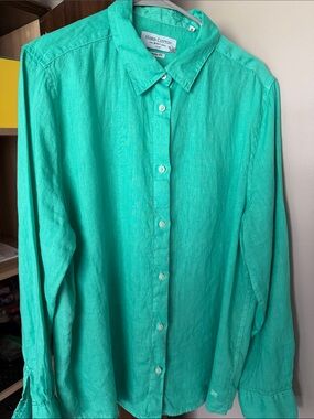 Paris Cotton Men's Teal Long-Sleeve Button-Down Shirt